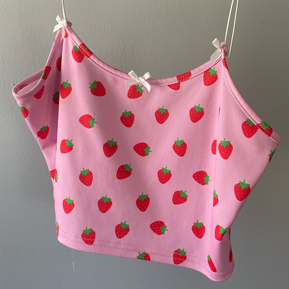 Pink Strawberry Tank Top